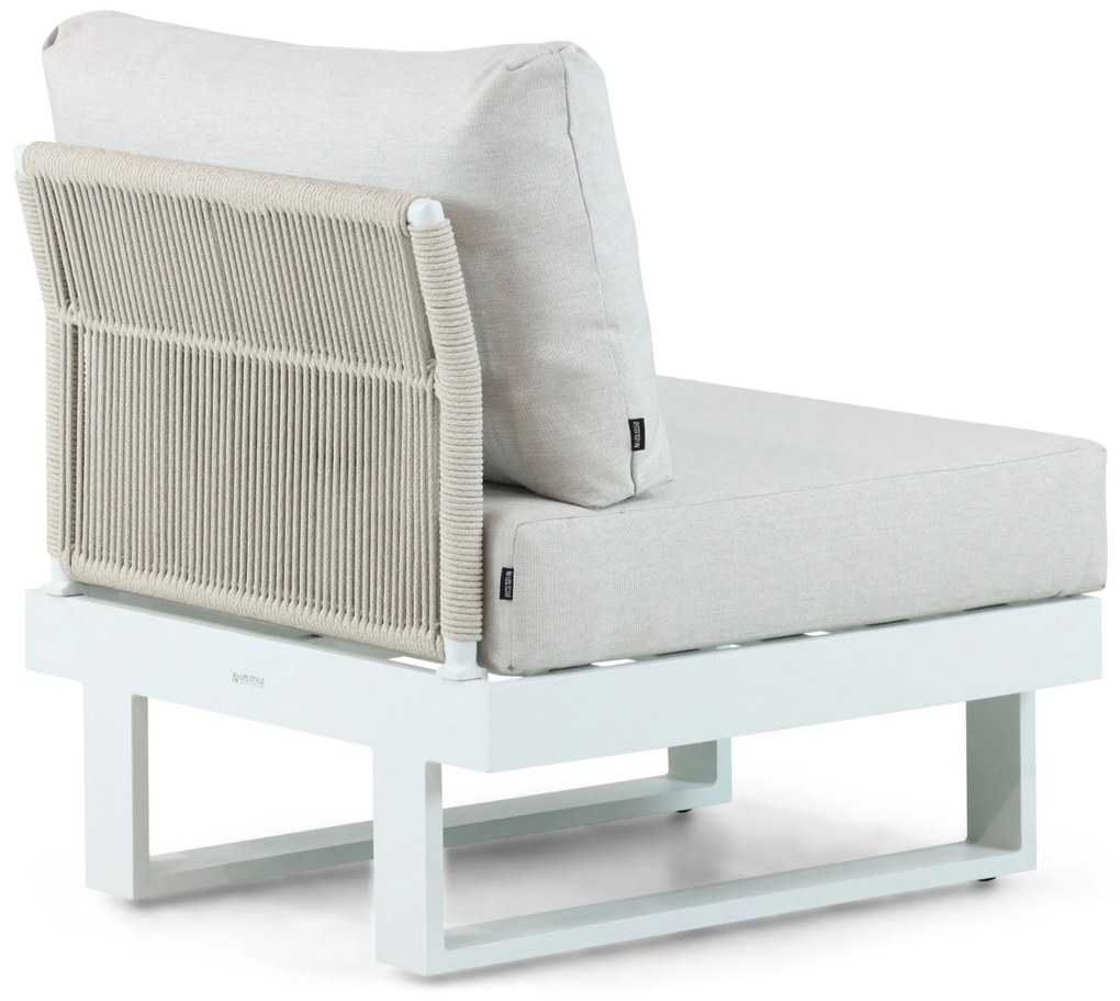 Hoek loungeset 6 personen Aluminium Wit Lifestyle Garden Furniture Lorenzo