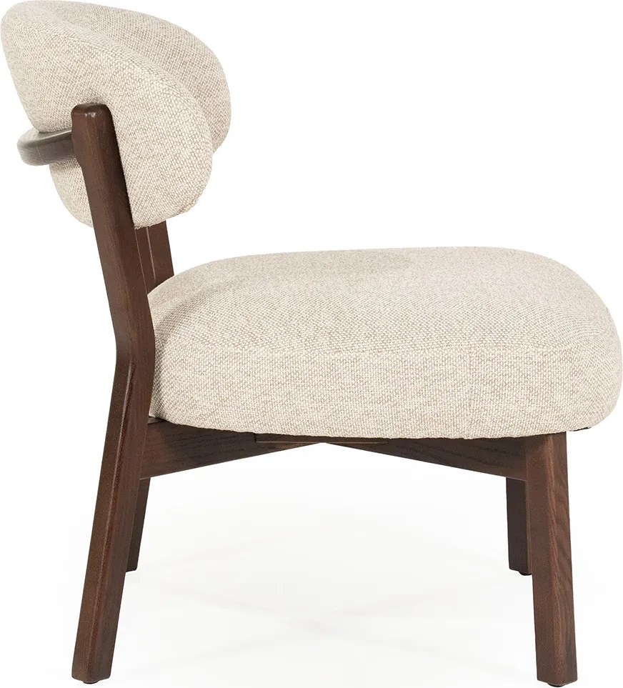 Eleonora Mikky Design Fauteuil Walnoot En Taupe Stof