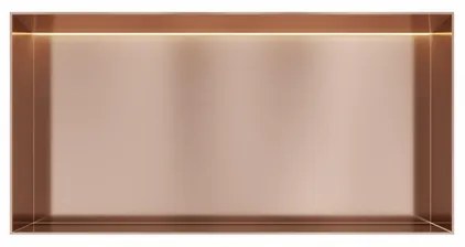 Hotbath &MORE Inbouwbox of inbouwnis - 30x60x10 - frameless + LED - Geborsteld koper PVD BOX060FLBCP