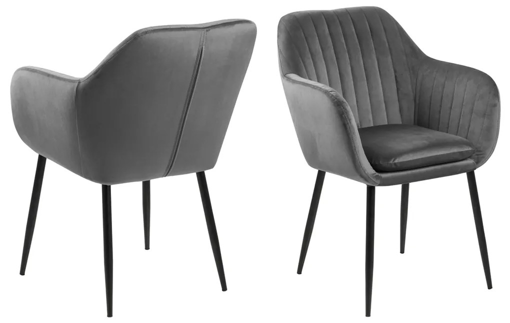 Eetkamerstoel Met Arm Grijs Velvet