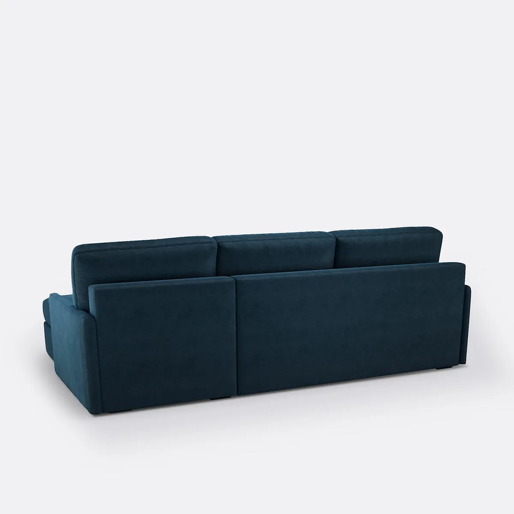 Fluwelen hoekslaapbank, Comfort Bultex® Marta