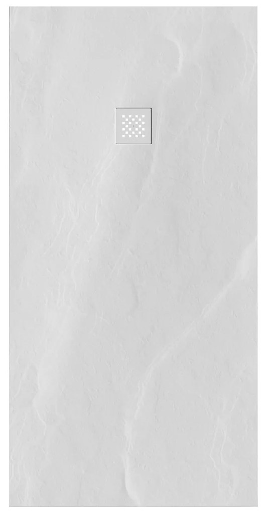 Brauer Asteroid douchevloer 90x180cm mineraalmarmer wit mat