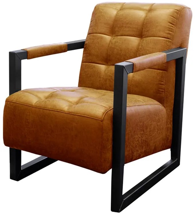 Fauteuil - Salina - lederlook Missouri cognac 03