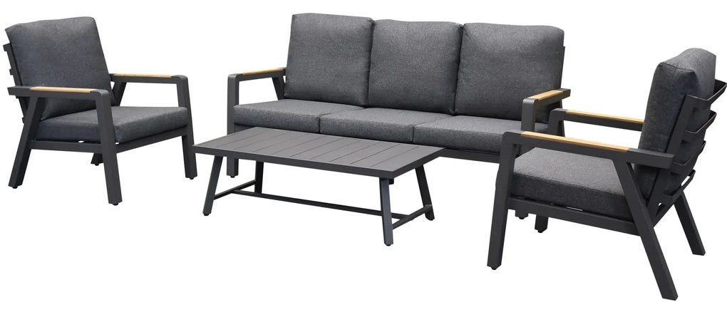 Showroommodel Rochelle stoel bank loungeset 4 delig aluminium antraciet