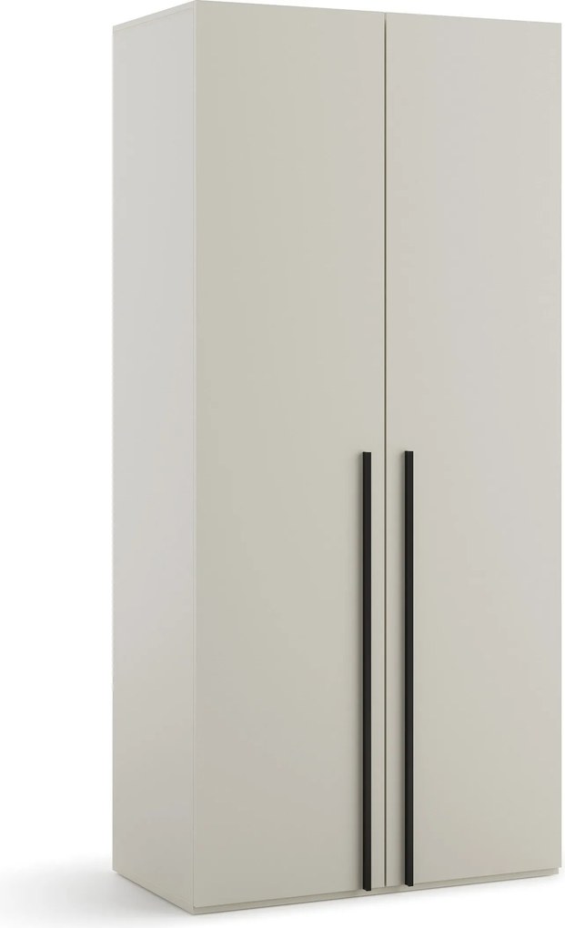 Kledingkast Evareve 101, Lichtbruin, 216x100x55cm, 83 kg, Kledingkast deuren: Met scharnieren