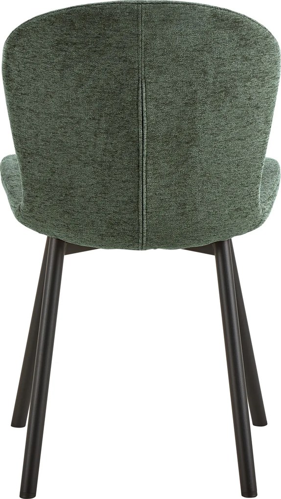 FIORA Groen (stof Apia 352)/zwart frame - MODERNE GESTOFFEERDE STOEL VOOR WOONKAMER/EETKAMER LOFT