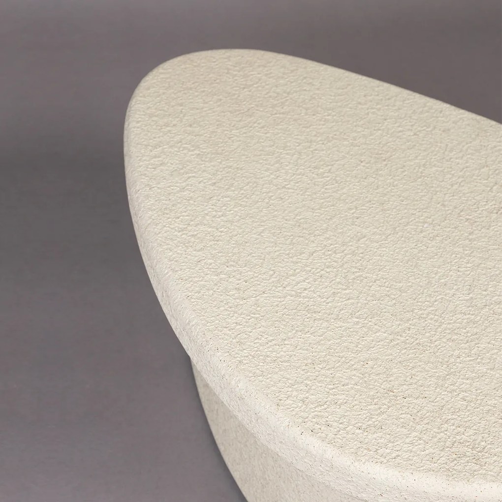 Dutchbone Veda Salontafel Kiezel Vorm Wit - 74 X 49cm.