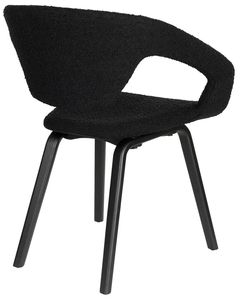 Zuiver Flexback Design Eetkamerstoel Zwart Boucle