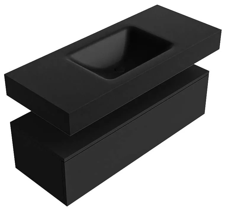 Zaro Alan badmeubel 110cm urban 1 lade met vrijhangende wastafel cloud midden 1 kraangat urban