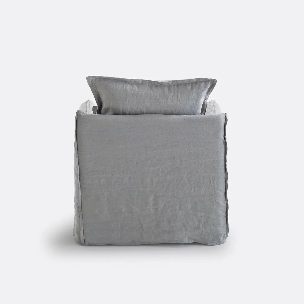Fauteuil, afneembare hoezen, in gekreukt linnen, Odna