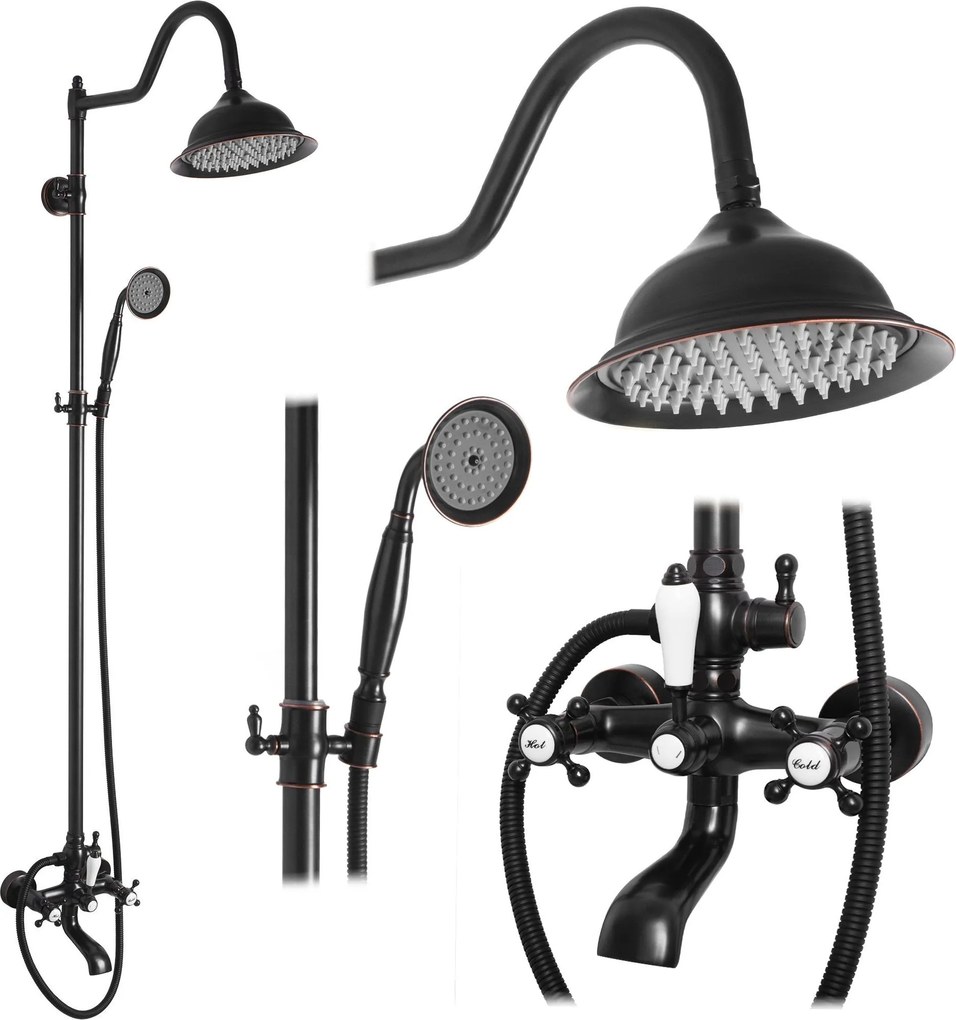 Doucheset REA BERGAMO OLD BLACK