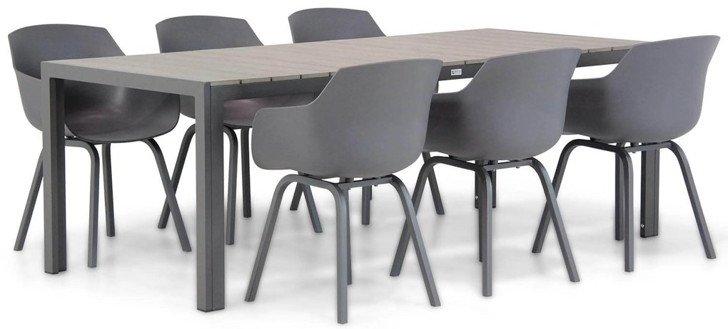 Tuinset 6 personen 217 cm Aluminium/Kunststof Grijs Lifestyle Garden Furniture Salina/Young