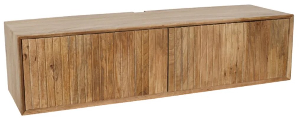 Starfurn Madison Naturel Hangend Tv-meubel Mangohout Ribbels 120 Cm - 120x35x30cm.