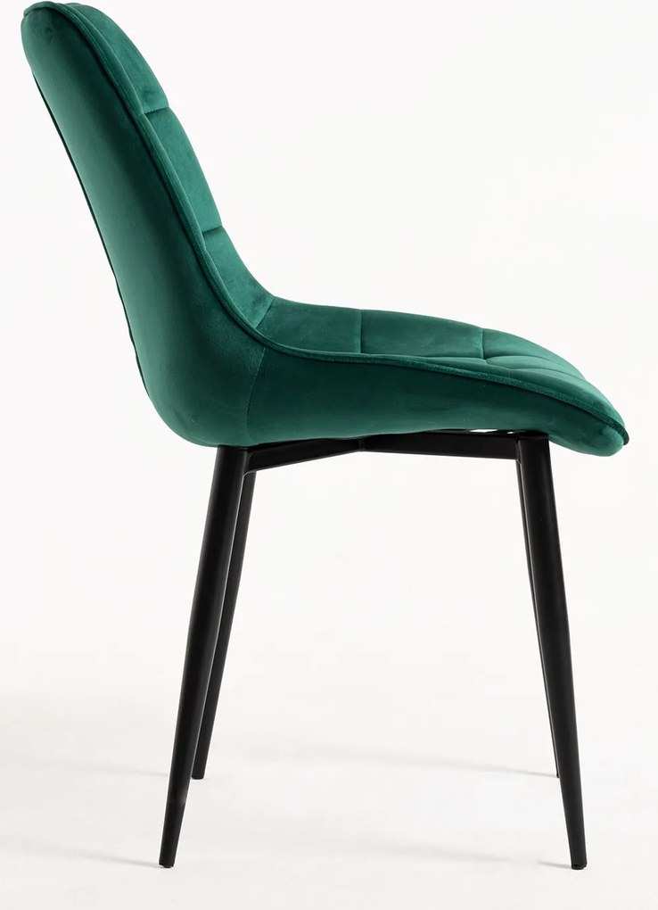 Set van 4 fluwelen Cade Stoelen