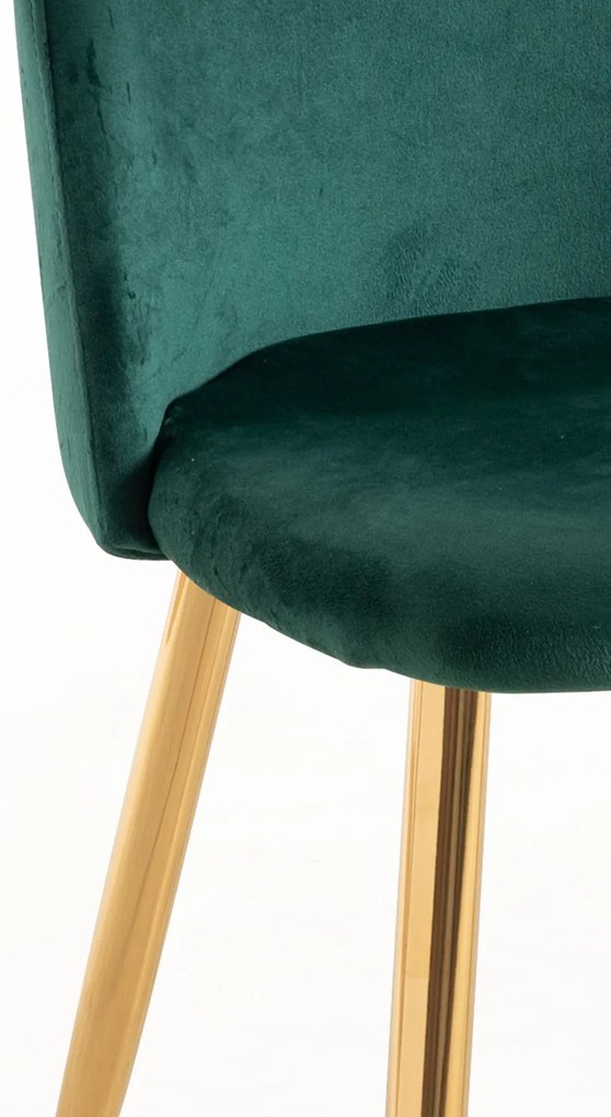 Set van 4 Vint Fluwelen Gouden Stoelen