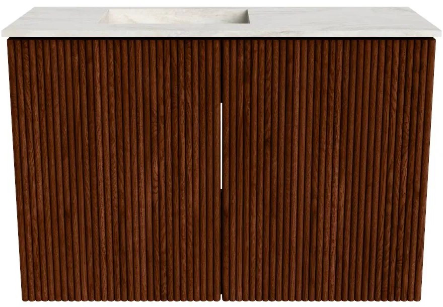 Mondiaz Joya DLux 60cm toiletmeubel ruby met wastafel faye links zonder kraangat ostra