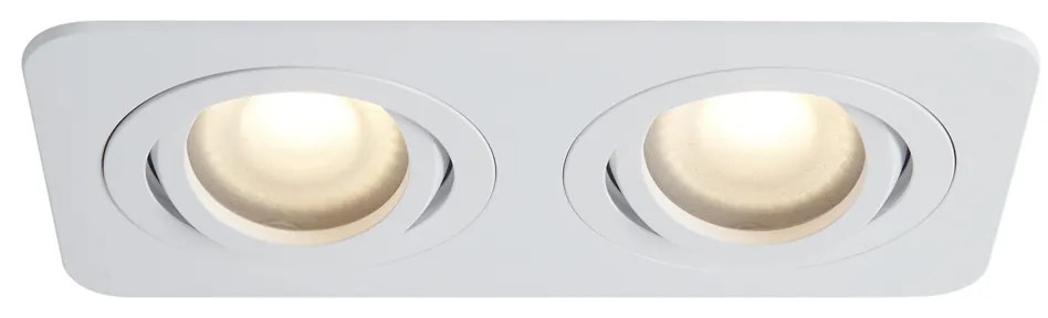 Set van 6 afgeronde inbouwspots wit GU10 50mm draai- en kantelbaar IP44 2-lichts - Alberto