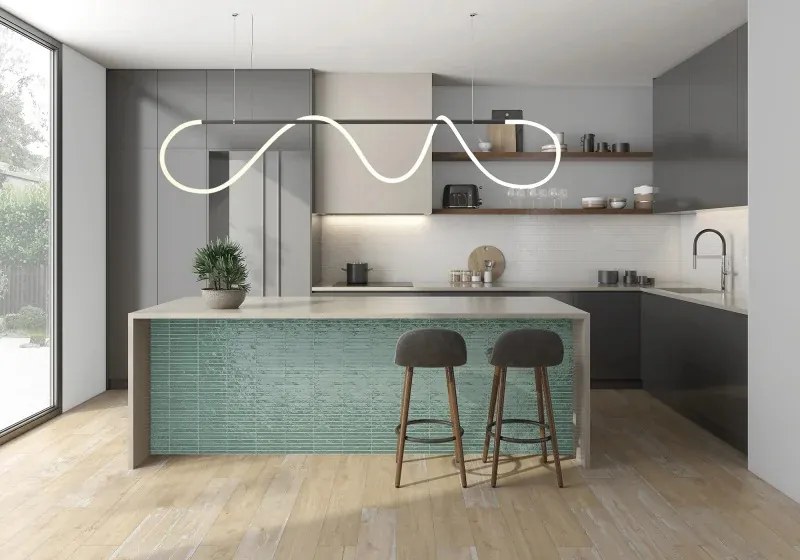 Jabo Pencil Kromo Sage mozaïektegel 35x35cm