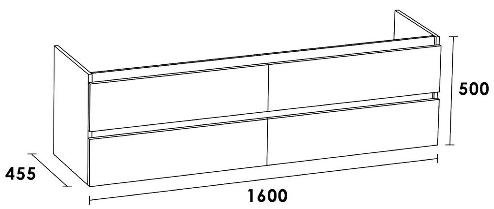 Sanituba Solution onderkast 160cm nomad