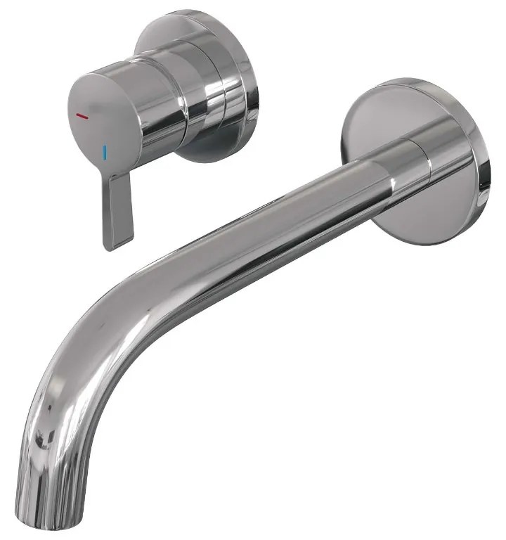 Brauer Chrome Edition ColdStart wastafelkraan inbouw gebogen uitloop en rozetten model E2 chroom