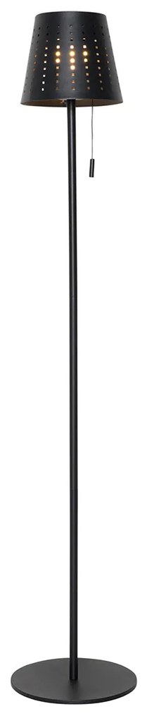 Buiten vloerlamp zwart incl. LED 3-staps dimbaar op solar - Ferre