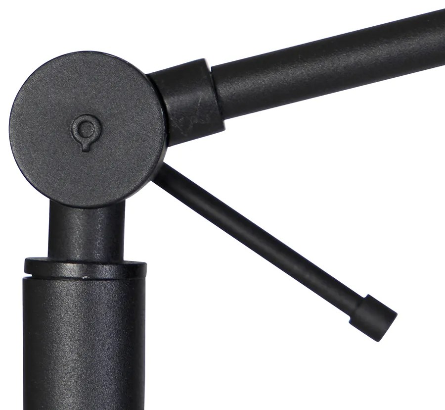 Vloerlamp zwart met kap lichtgrijs 50 cm verstelbaar - Editor