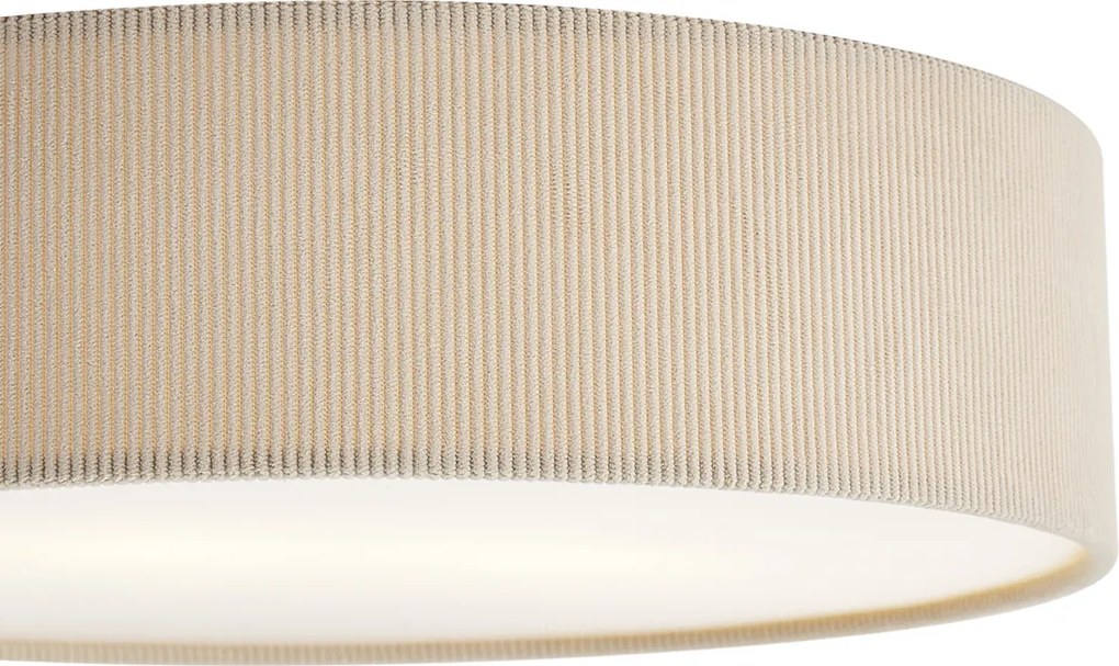 Moderne plafondlamp taupe met velours kap 38cm 2-lichts - Luz