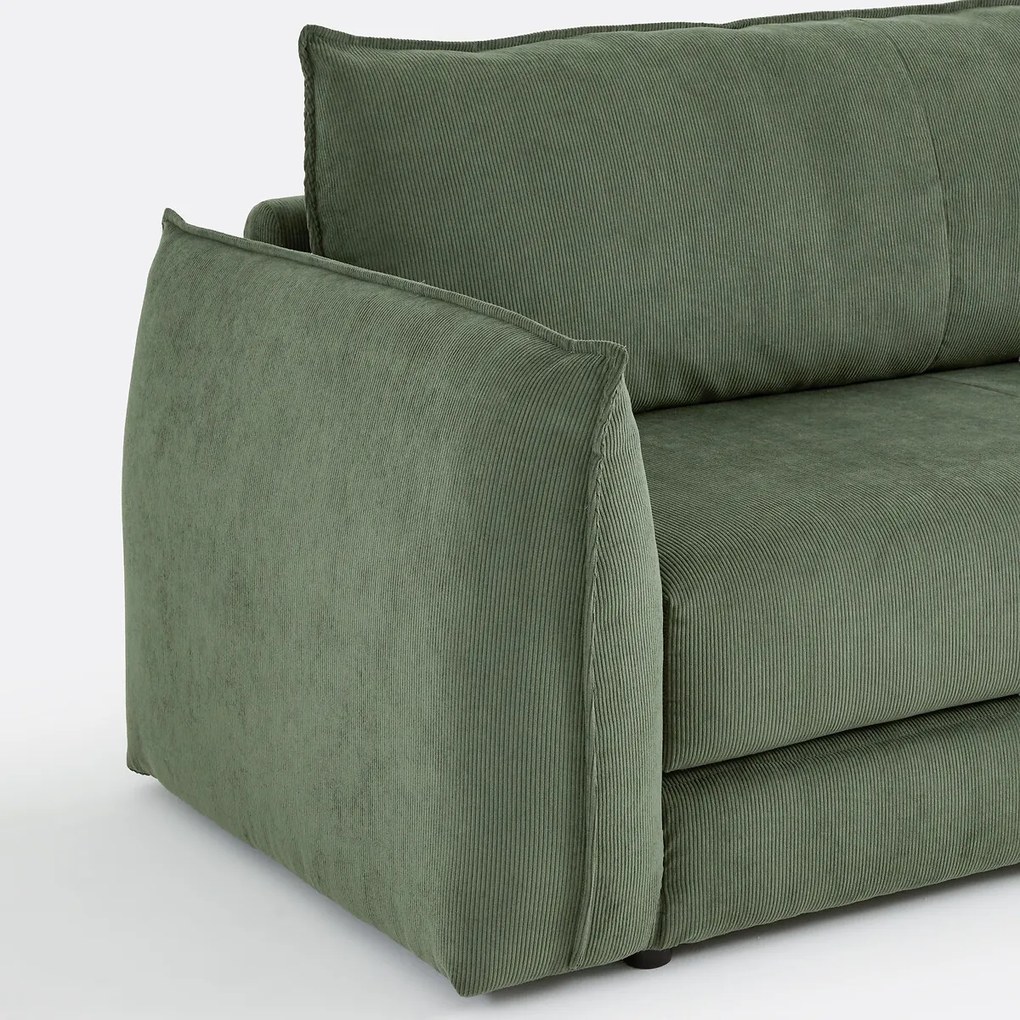 Rechte, uitklapbare fauteuil, 1-zits, van fijn geribd fluweel, TIKI