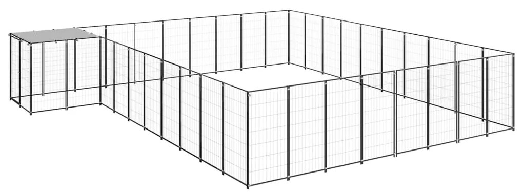 vidaXL Hondenkennel 25,41 m² staal zwart