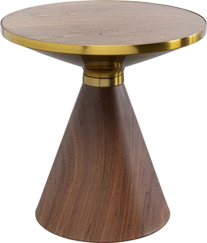 Ronde Bijzettafel Walnoot - 50 X 50cm.