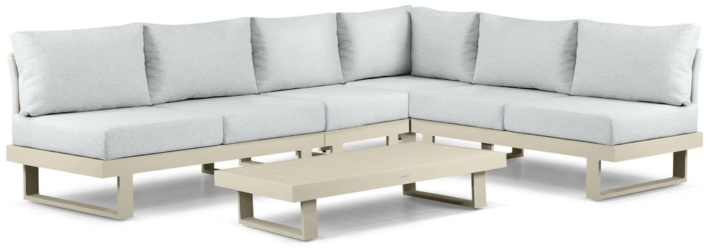 Hoek loungeset 6 personen Aluminium Taupe Lifestyle Garden Furniture Lorenzo
