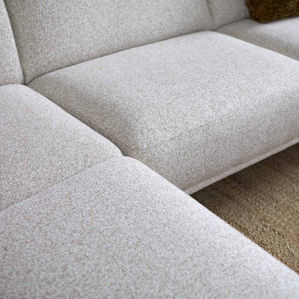 Moderne Hoekbank Beige Ottomane Links