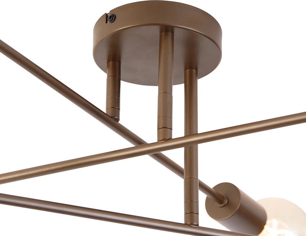 Smart plafondlamp donkerbrons 6-lichts incl. 6 Wifi G95 - Sydney