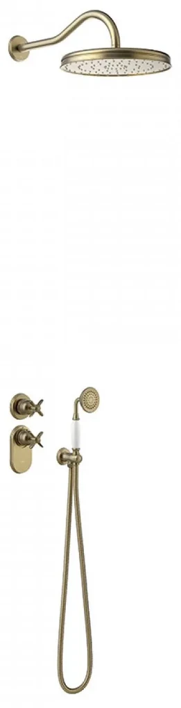 Tres Clasic inbouw regendoucheset met thermostaatkraan verouderd messing