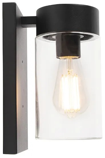 Moderne buitenwandlamp RVS zwart IP44 - Jarra