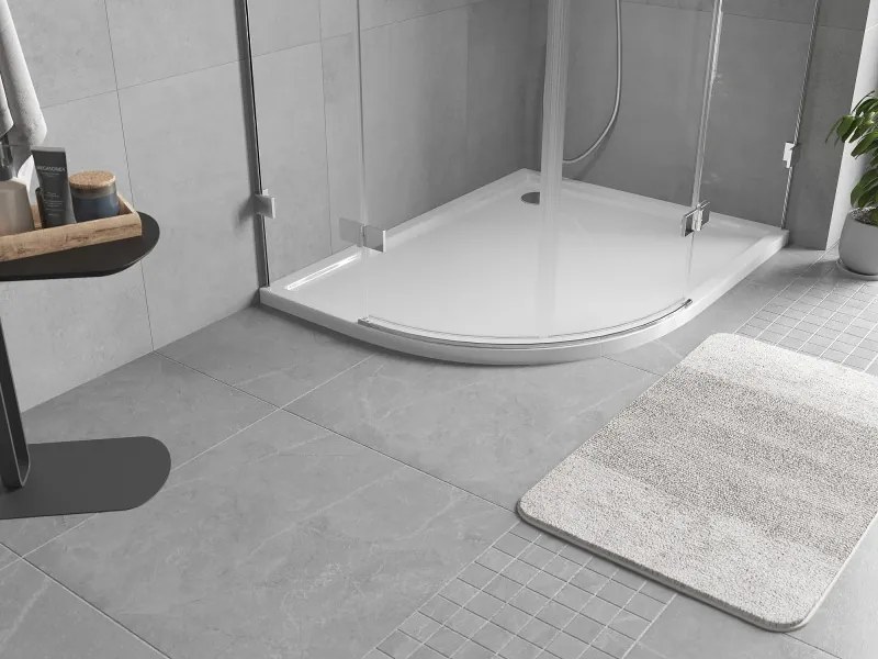 Mexen Flow asymmetrische halve cirkel douchebak slim rechts 100 x 80 cm, wit glans - 46Q108010R