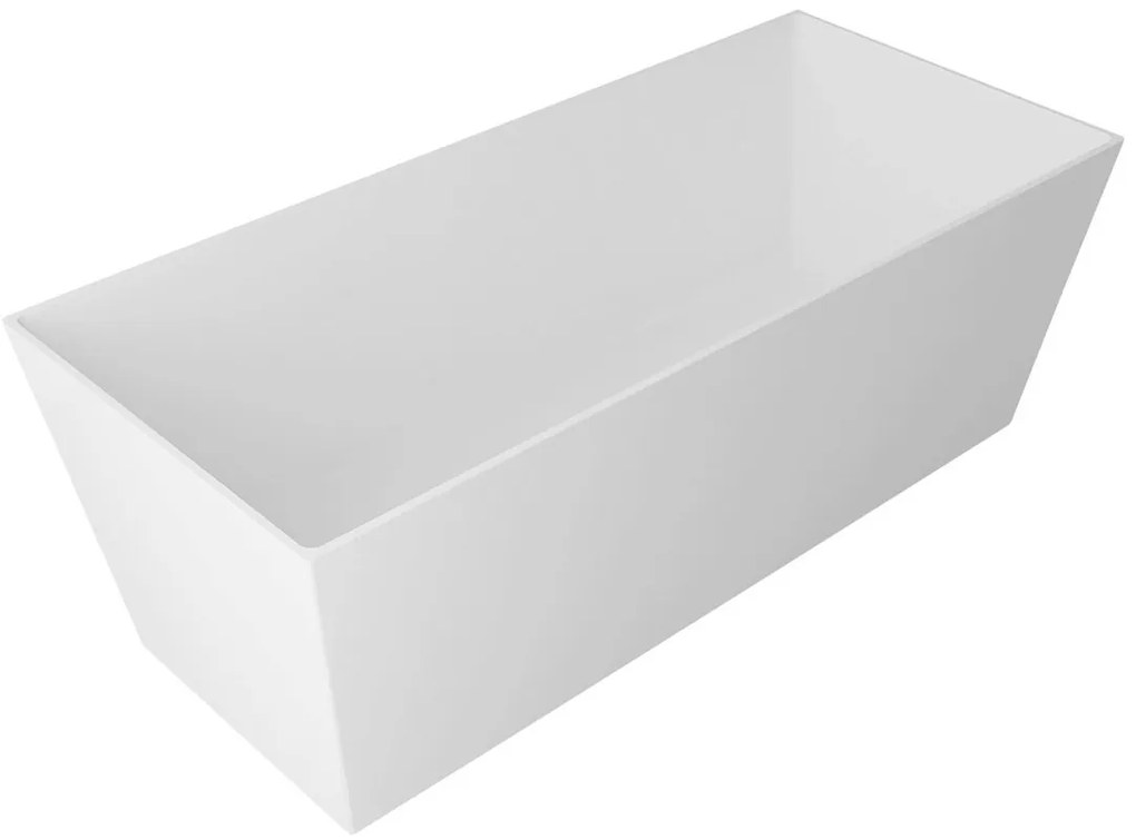 Gelco Kvadrie rechthoekig vrijstaand bad wit glans mineraalmarmer 160x65cm