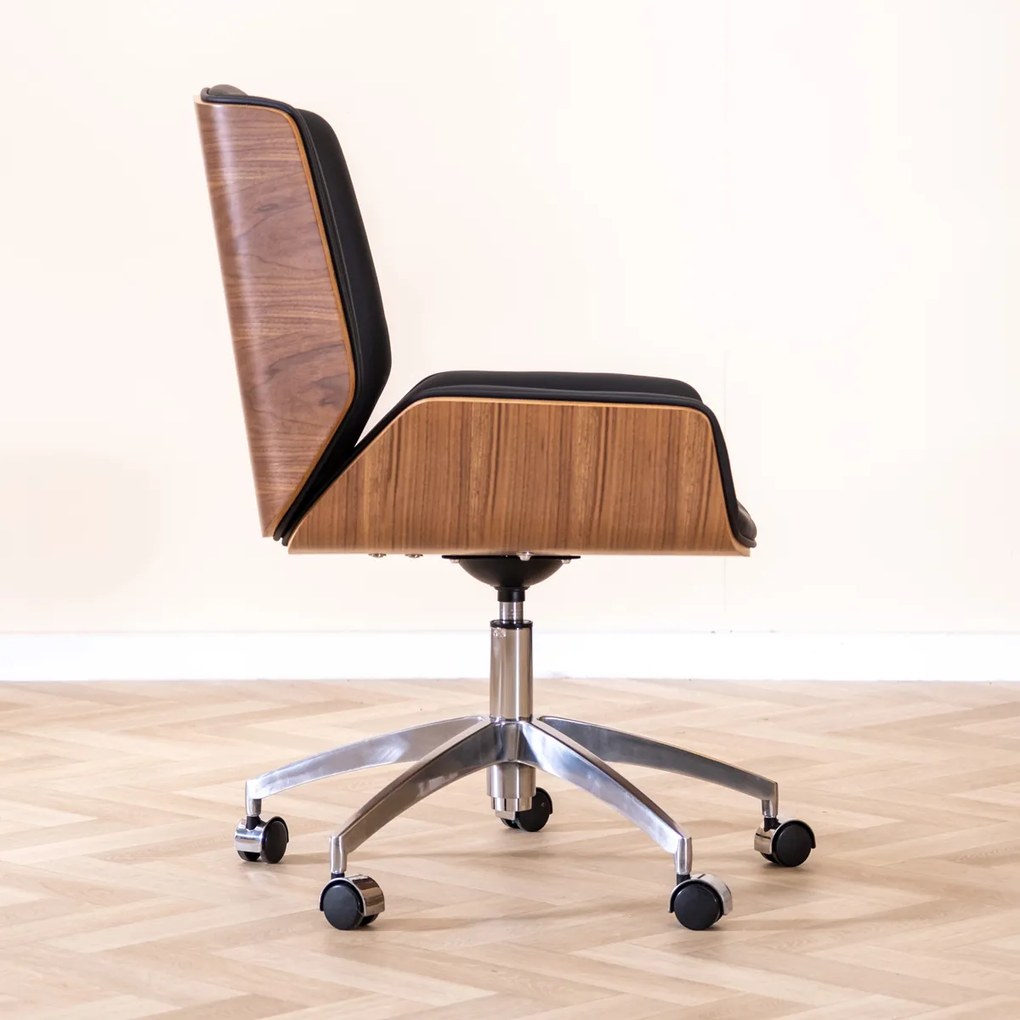 Design Bureaustoel Gebogen Hout