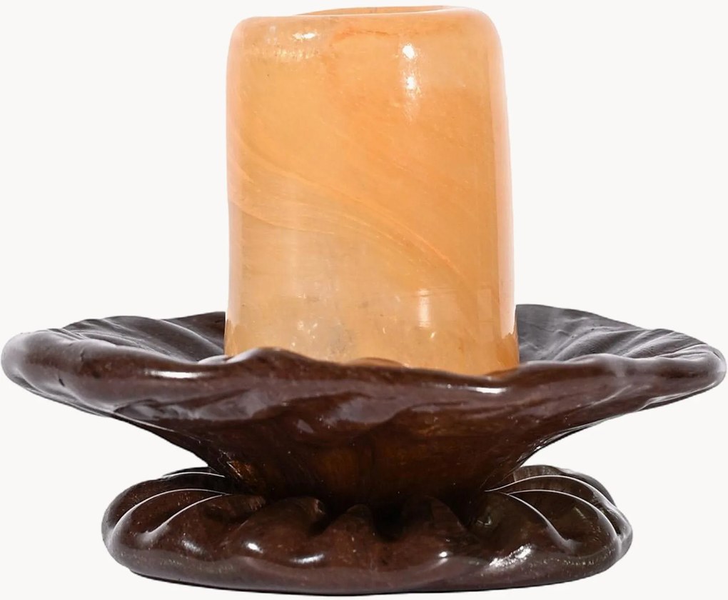 Mondgeblazen glazen kaarshouder Lara