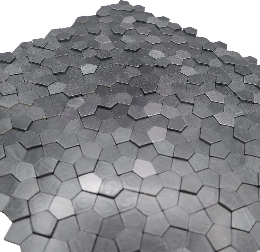 Zelfklevende Mozaïektegels Metaal | Pentagon 3D Antraciet | 28,2×28,2 cm | Keuken, Bad & WC
