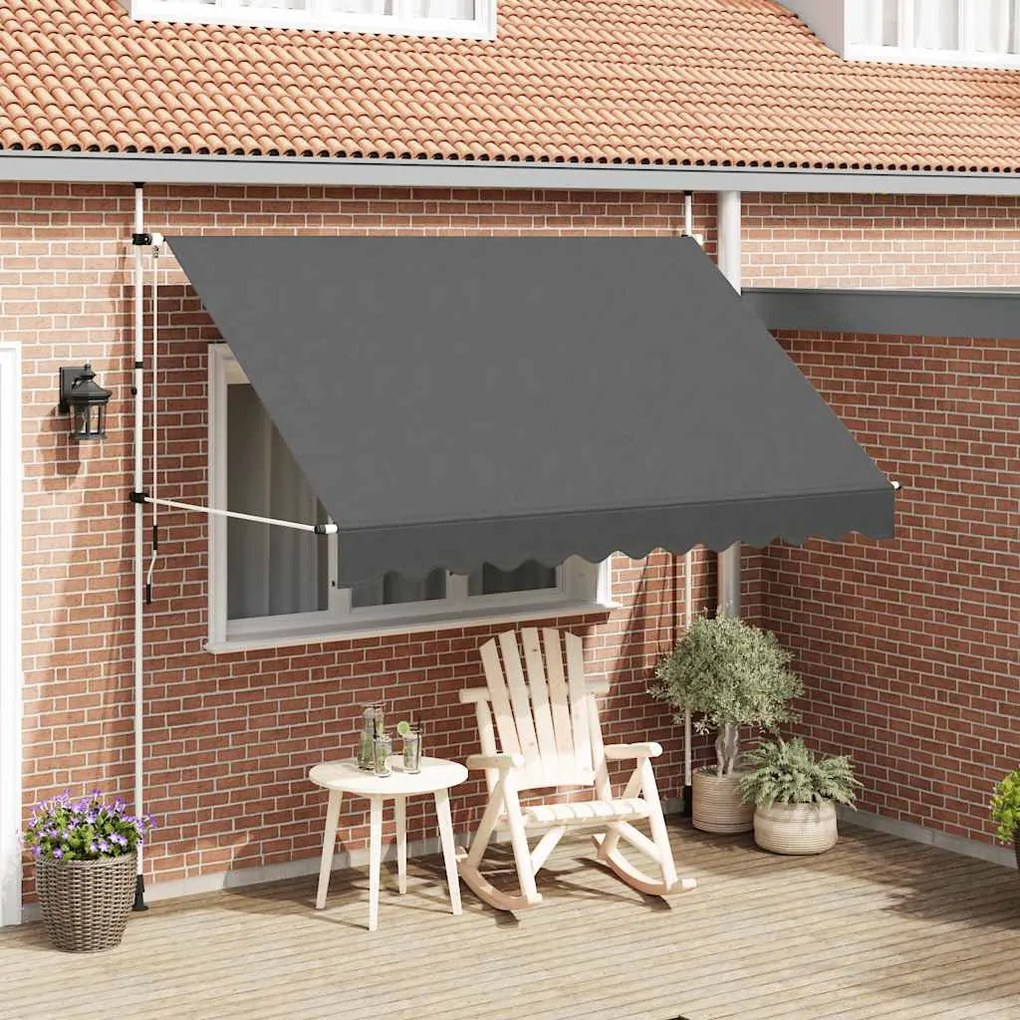 vidaXL Luifel handmatig uittrekbaar 300 cm antraciet