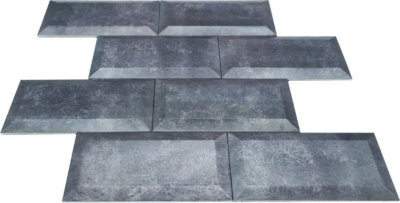 Zelfklevende Mozaïektegels Metaal | Subway 3D Blauwgrijs | 30,5×30,5 cm | Keuken, Bad & WC