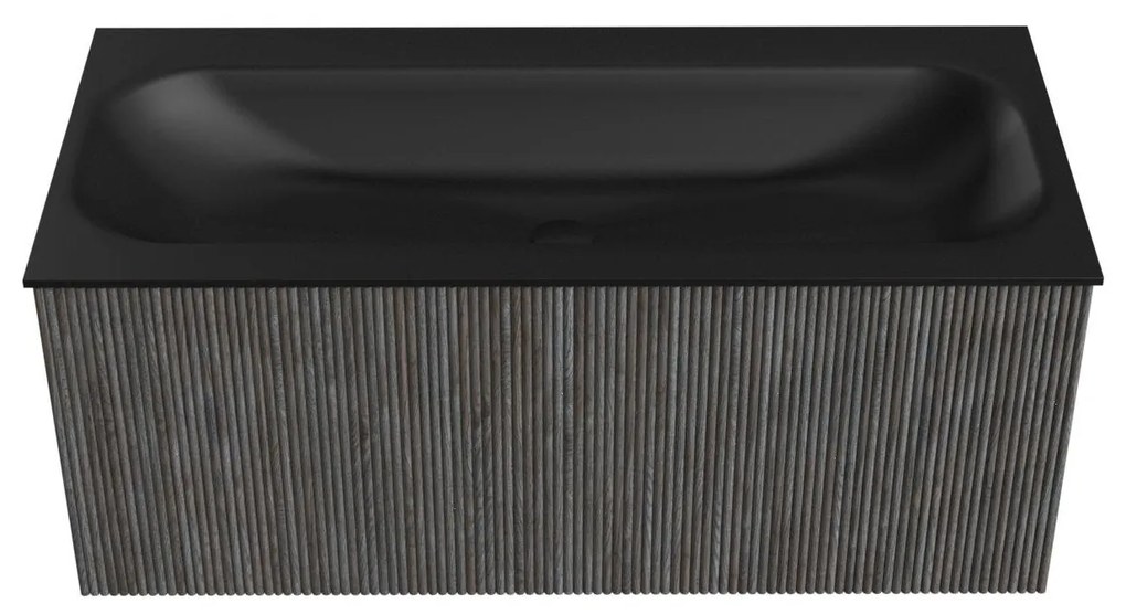 Mondiaz Kurve 100cm badmeubel shadow met 1 lade en wastafel big medium midden zonder kraangat urban