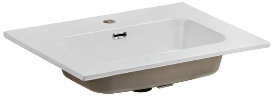 Comad Leonardo badkamermeubel ribbelfront 60cm met witte wastafel en kraangat wit