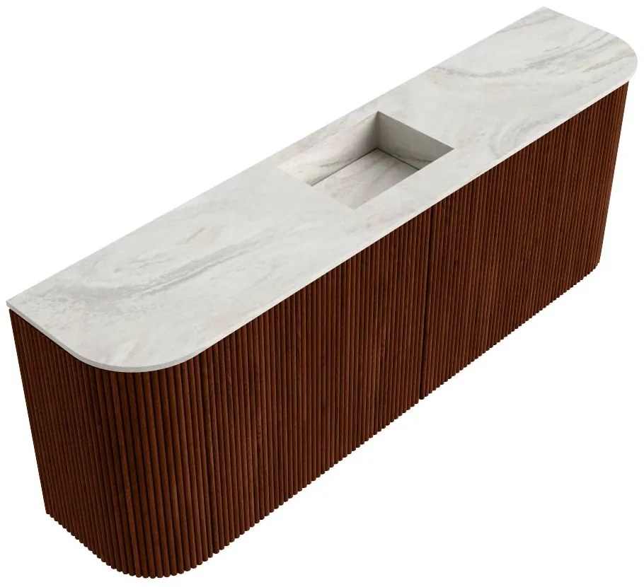 Mondiaz Joya DLux 115cm toiletmeubel ronding links/rechts ruby met wastafel faye midden zonder kraangat ostra