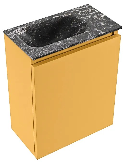 Mondiaz Ture DLux toiletmeubel 40cm ocher met wastafel lava links met kraangat