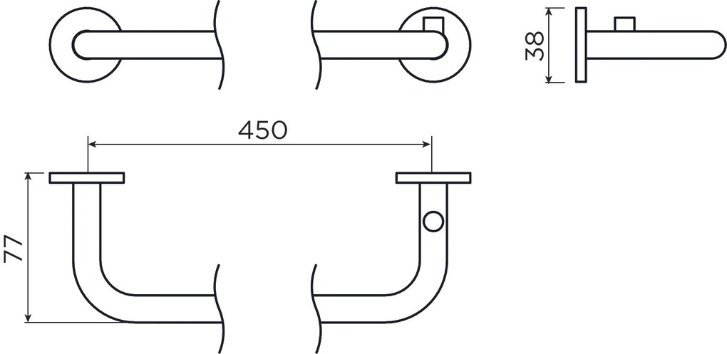 Clou Kaldur handdoekhouder 45cm goud geborsteld