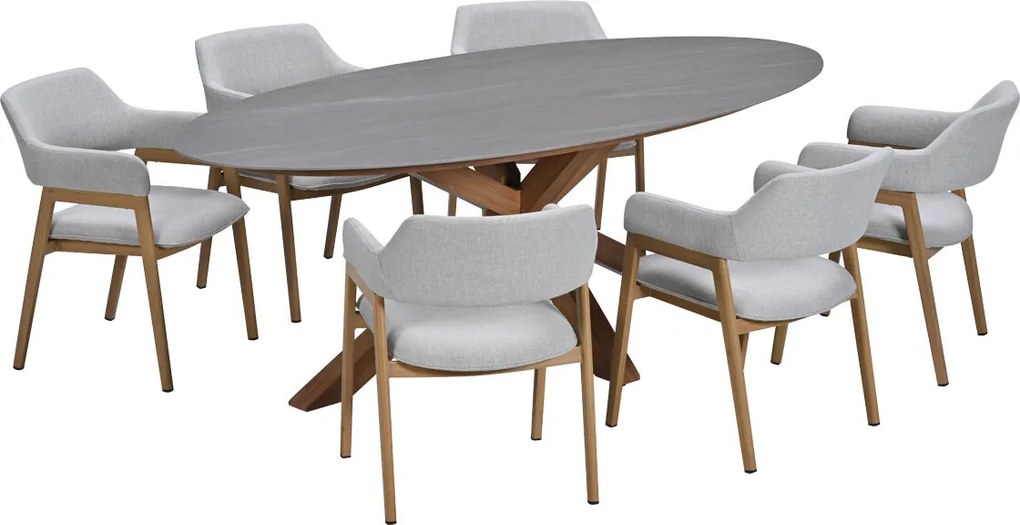 Garden Impressions Alexia tuinset 7-delig - Scot tuintafel 230x115 cm