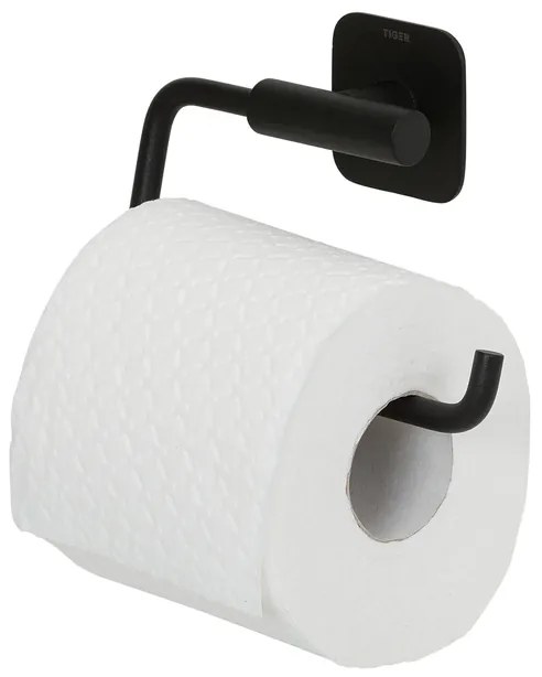 Tiger Colar Toiletrolhouder - zonder klep - zelfklevend - zwart 1314030746