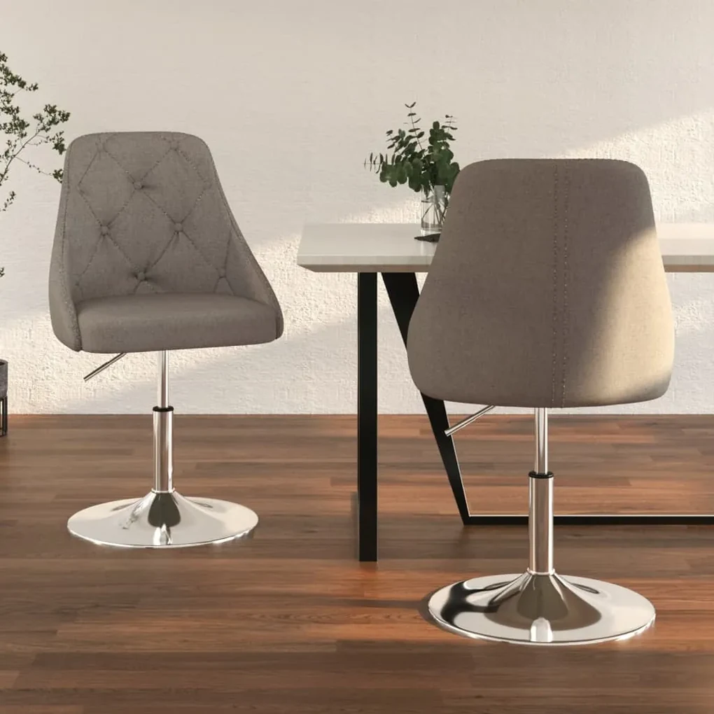 vidaXL Eetkamerstoelen draaibaar 2 st stof donkergrijs